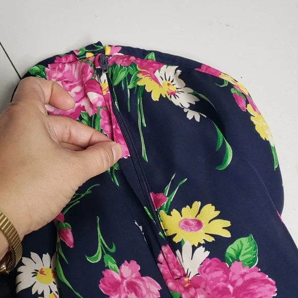 Vintage Lauren Ralph Lauren Womens Silk Floral Maxi Dress Size S Bohemian Y2K - Picture 8 of 16